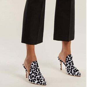 Women’s Black & White Leopard Print Mule Heels